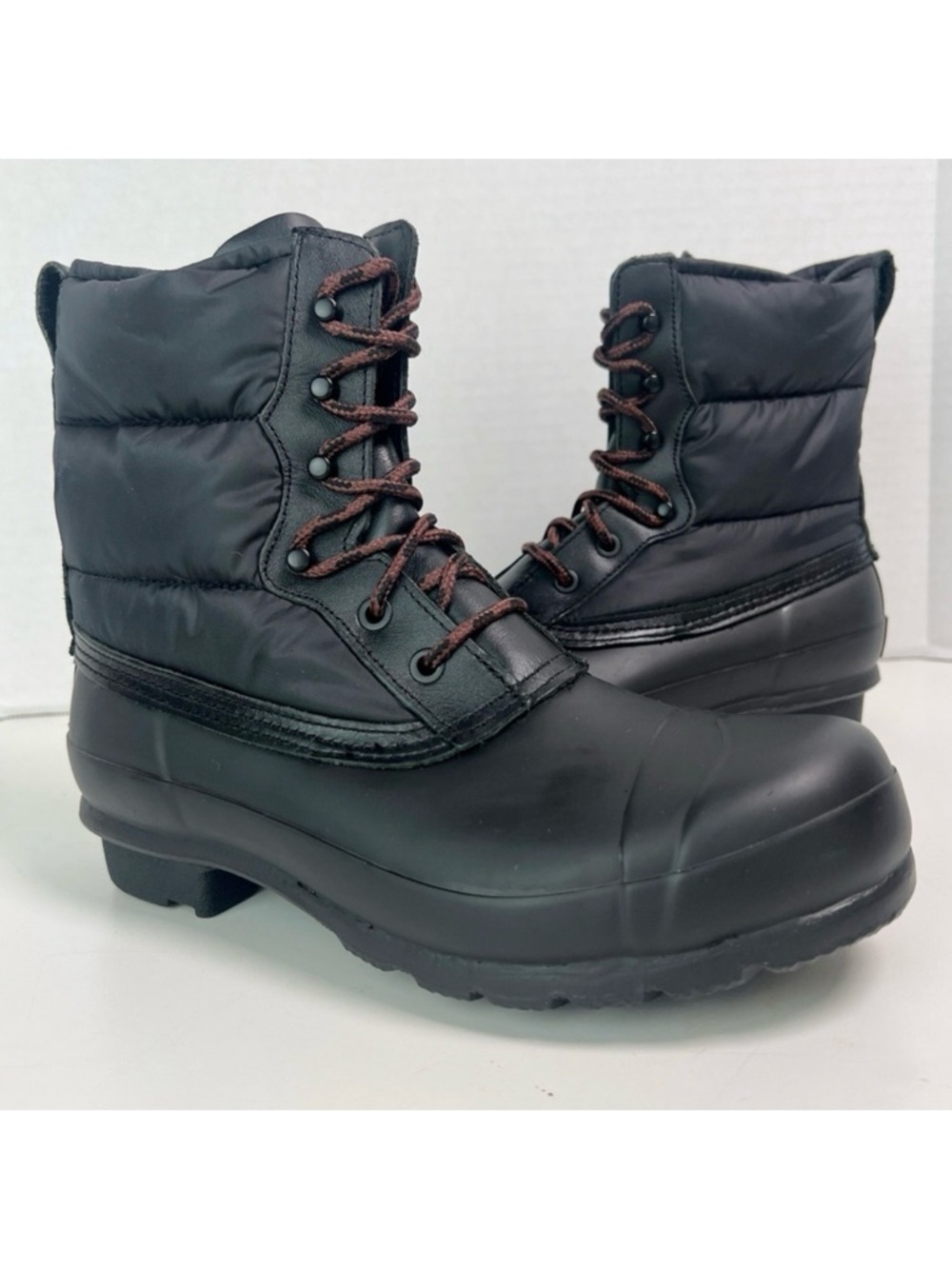 •HUNTER• Original Short Quilted‎ Lace-Up Boot in Black Size US 8 Water-Repellent